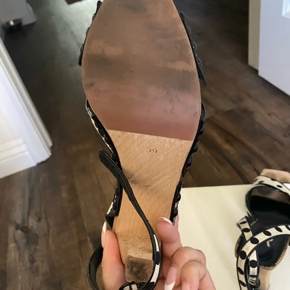 Vintage YSL polka dot sandals